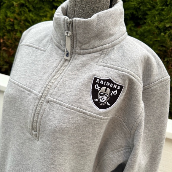 Vineyard Vines Gray Raiders Zip-Up Sweater Sweatshirt size Large - Picture 2 of 5